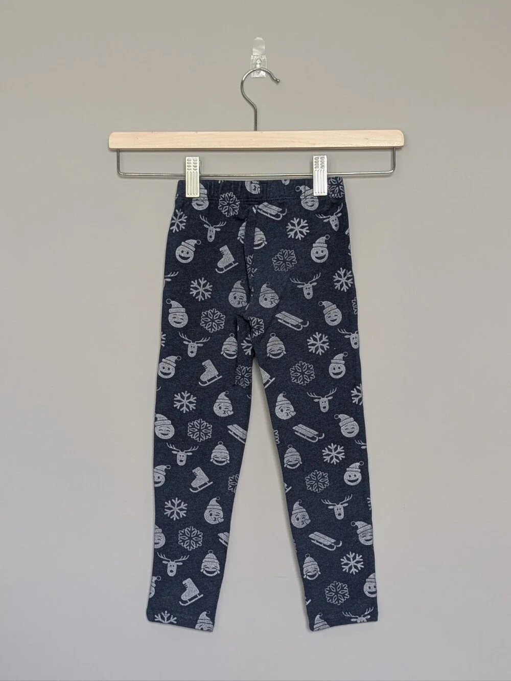3/$15 - Gap Navy Blue Snowman Winter Icons Leggings Size XS 4-5